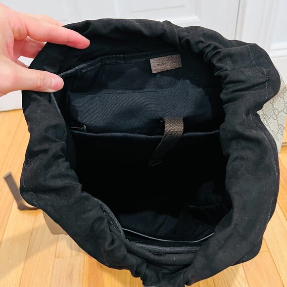 Gucci GG Supreme Monogram Medium Ophidia Double Buckle Backpack Brown - Picture 8 of 16